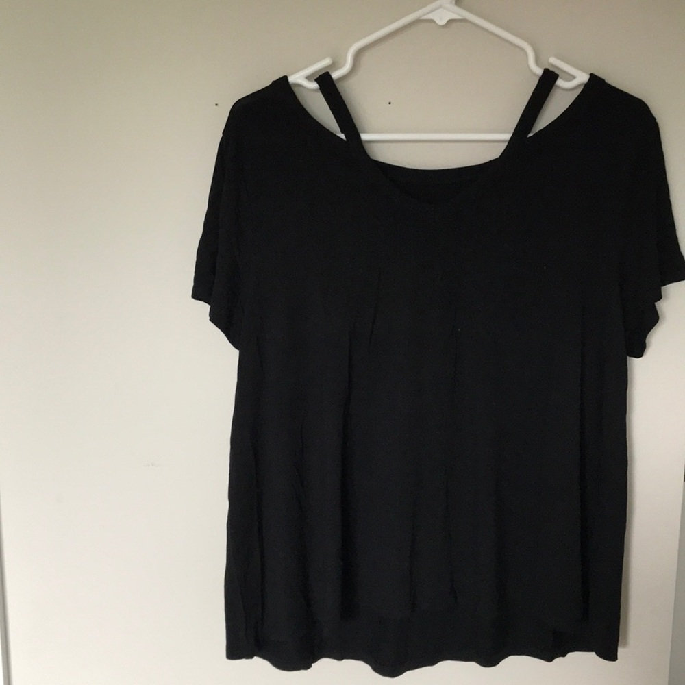 NWOT - Black Tee with Open Shoulder. Worn Once